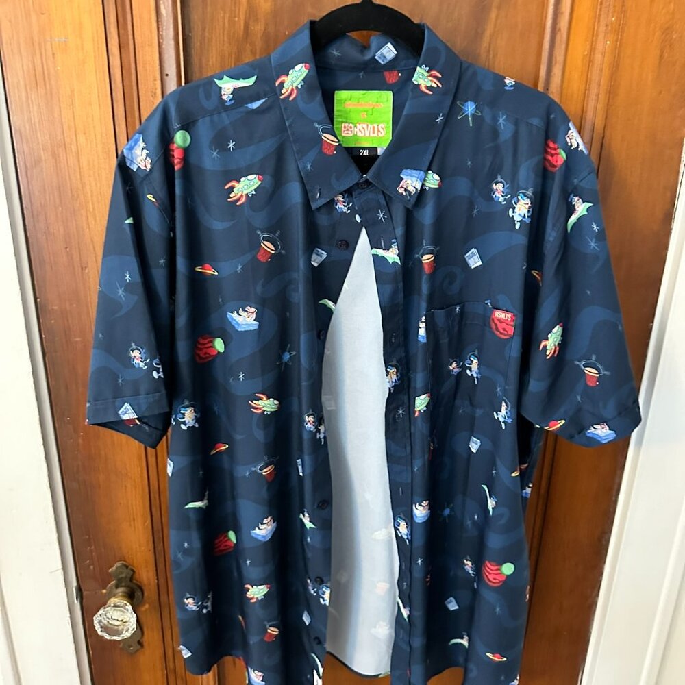 RSVLTS Ren & Stimpy Space Madness Woven Button-Up